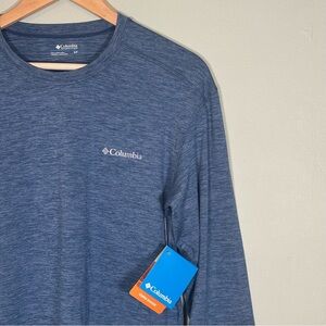 Columbia Omni-Wick Long Sleeve Crewneck Shirt-Blue-Men Size Small